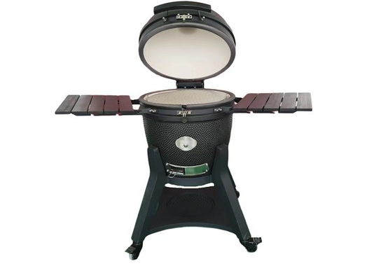 Houtskool 22 Inch Dot Pattern Keramische Kamado Grills Met Zwarte Pizza Steen
